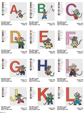 Playful Mice Alphabet Embroidery Set